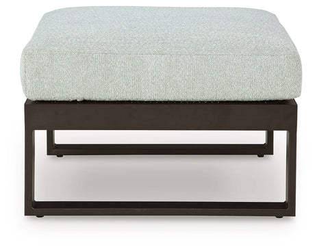 Beachloft Black/Gray Outdoor Ottoman with Cushion