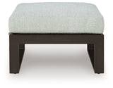 Beachloft Black/Gray Outdoor Ottoman with Cushion