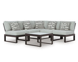 Beachloft Black/Gray 5-Piece Outdoor Sectional with Coffee Table by Ashley at Eve Furniture