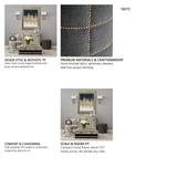 Beacon 20.5"H Gray Fabric w/ Metal Tacks Round Ottoman by Mercana at Eve Furniture