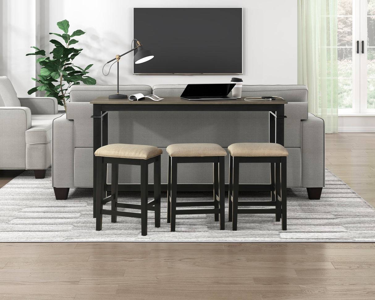 Beacon Walnut/Black 4-Piece Counter Height Set by Homelegance at Eve Furniture