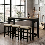 Beacon Walnut/Black 4-Piece Counter Height Set by Homelegance at Eve Furniture