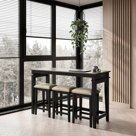 Beacon Walnut/Black 4-Piece Counter Height Set by Homelegance at Eve Furniture