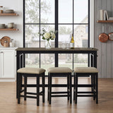 Beacon Walnut/Black 4-Piece Counter Height Set by Homelegance at Eve Furniture