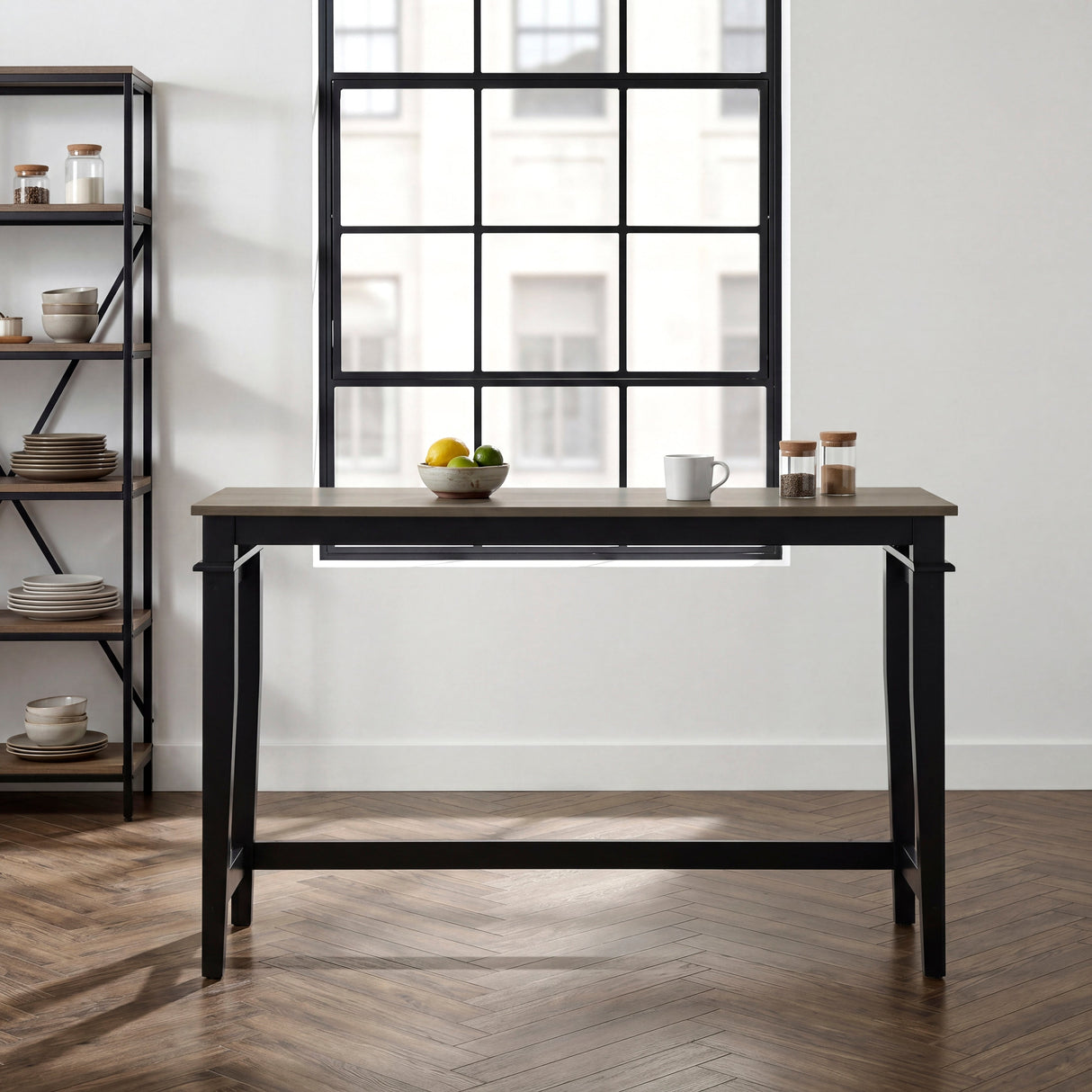 Beacon Walnut/Black 4-Piece Counter Height Set by Homelegance at Eve Furniture