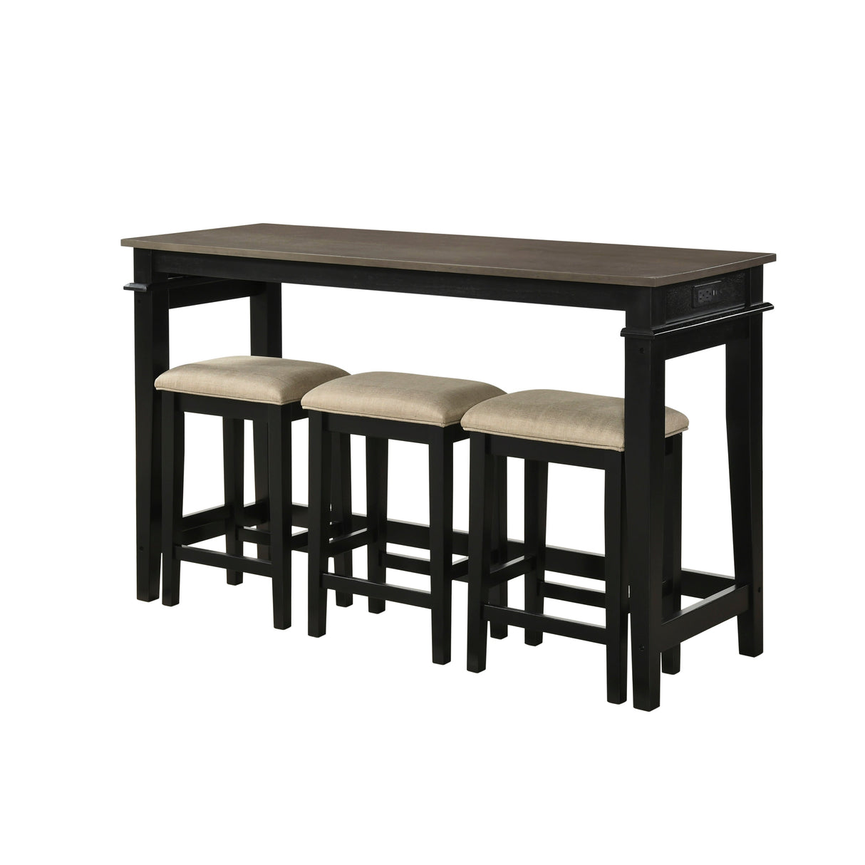 Beacon Walnut/Black 4-Piece Counter Height Set by Homelegance at Eve Furniture