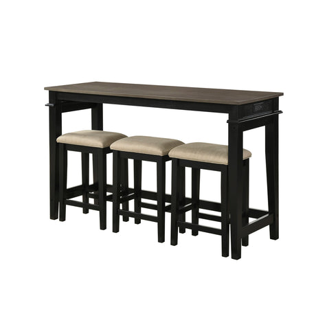 Beacon Walnut/Black 4-Piece Counter Height Set by Homelegance at Eve Furniture
