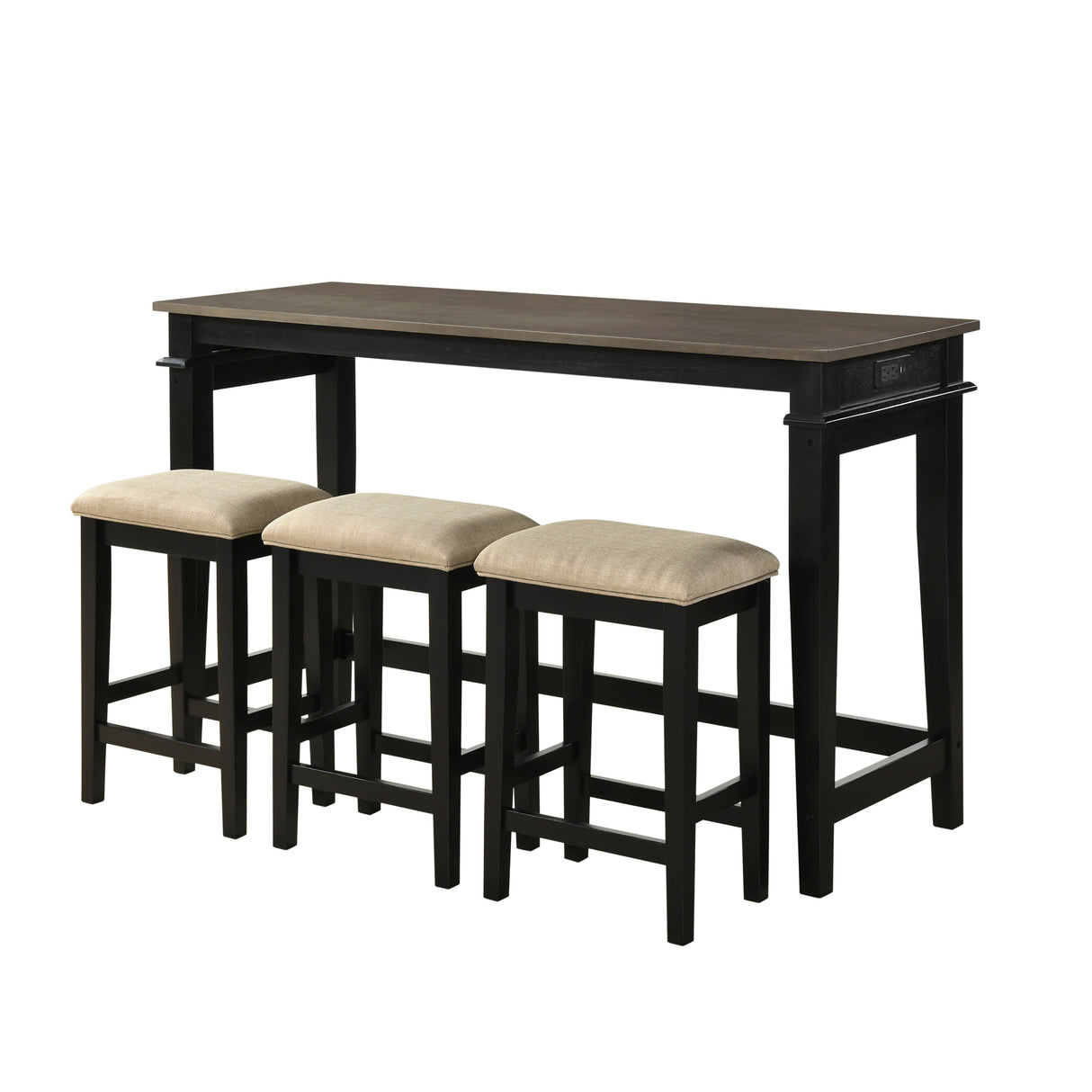 Beacon Walnut/Black 4-Piece Counter Height Set by Homelegance at Eve Furniture