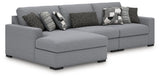 Bealton Salt and Pepper 3-Piece Sectional with LAF Chaise