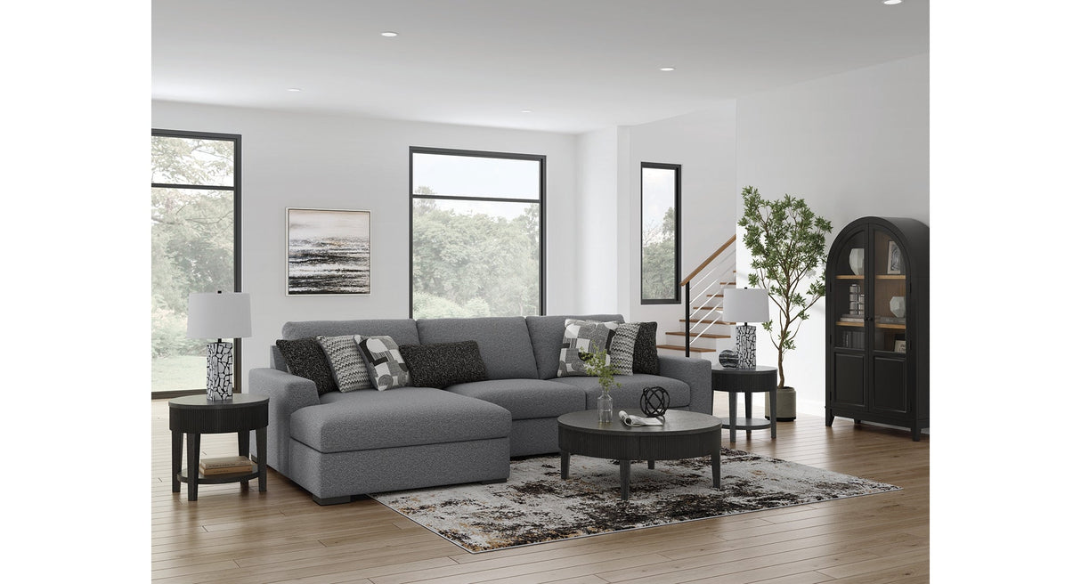 Bealton Salt and Pepper 3-Piece Sectional with LAF Chaise