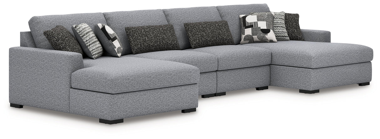 Bealton Salt and Pepper 4-Piece Sectional with Double Chaise