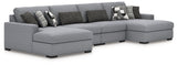 Bealton Salt and Pepper 4-Piece Sectional with Double Chaise