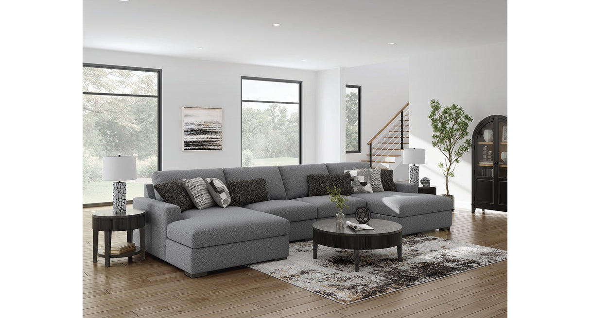 Bealton Salt and Pepper 4-Piece Sectional with Double Chaise