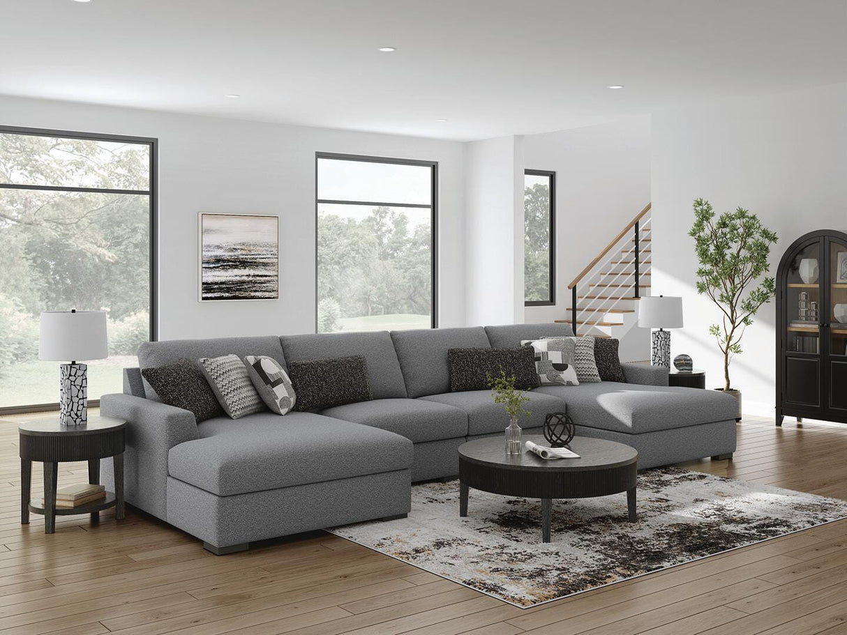 Bealton Salt and Pepper 4-Piece Sectional with Double Chaise