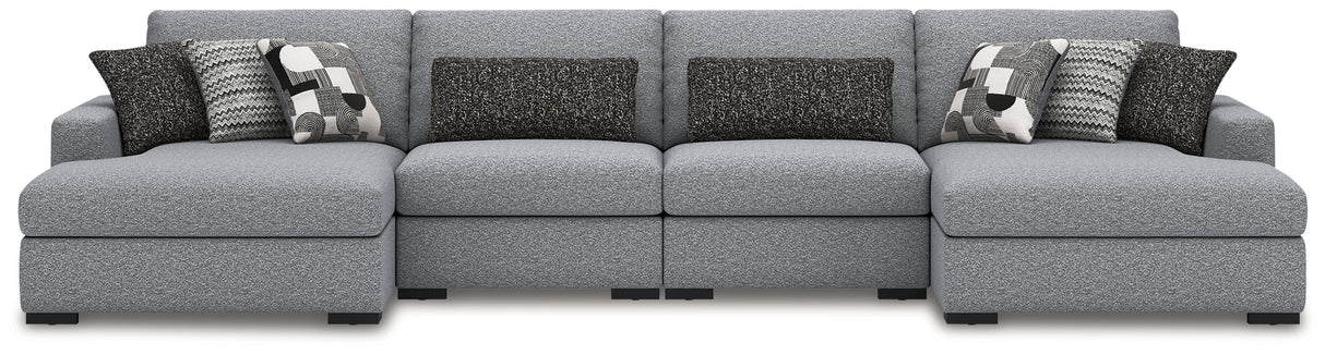 Bealton Salt and Pepper 4-Piece Sectional with Double Chaise