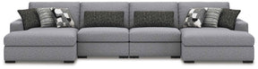 Bealton Salt and Pepper 4-Piece Sectional with Double Chaise by Ashley at Eve Furniture