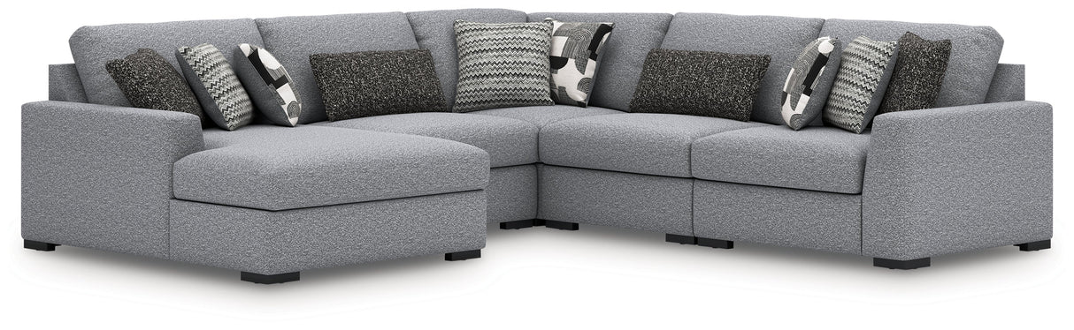 Bealton Salt and Pepper 5-Piece Sectional with LAF Chaise