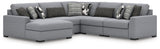 Bealton Salt and Pepper 5-Piece Sectional with LAF Chaise