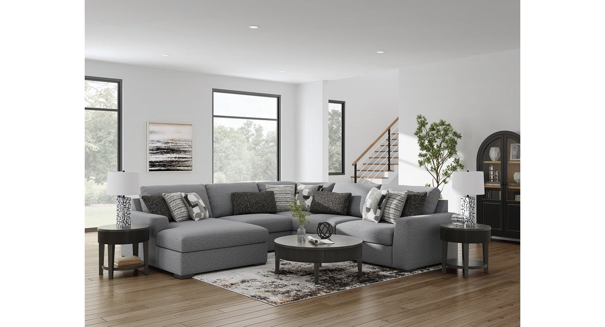 Bealton Salt and Pepper 5-Piece Sectional with LAF Chaise