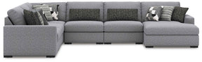 Bealton Salt and Pepper 6-Piece Sectional with RAF Chaise by Ashley at Eve Furniture