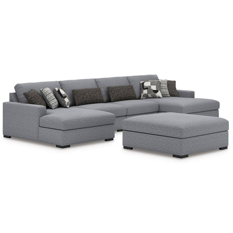 Bealton Salt and Pepper Oversized Accent Ottoman by Ashley at Eve Furniture