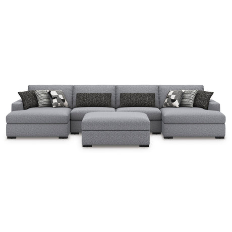 Bealton Salt and Pepper Oversized Accent Ottoman by Ashley at Eve Furniture