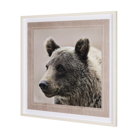 Bear Focus - Hush by Wink Gaines a Hand Embelished Textured Framed Art Photo Matted under Glass by Mercana at Eve Furniture