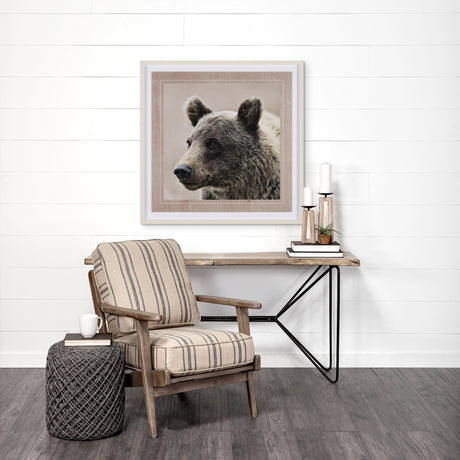 Bear Focus - Hush by Wink Gaines a Hand Embelished Textured Framed Art Photo Matted under Glass by Mercana at Eve Furniture