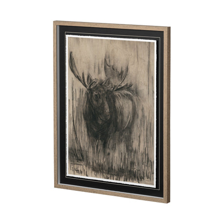 Bear & Moose I by Mercana Studio a Hand Embellished Textured Framed Art Print Matted under Glass by Mercana at Eve Furniture