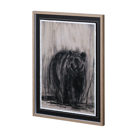 Bear & Moose II by Mercana Studio a Hand Embellished Textured Framed Art Print Matted under Glass by Mercana at Eve Furniture