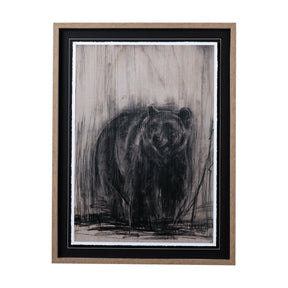 Bear & Moose II by Mercana Studio a Hand Embellished Textured Framed Art Print Matted under Glass by Mercana at Eve Furniture