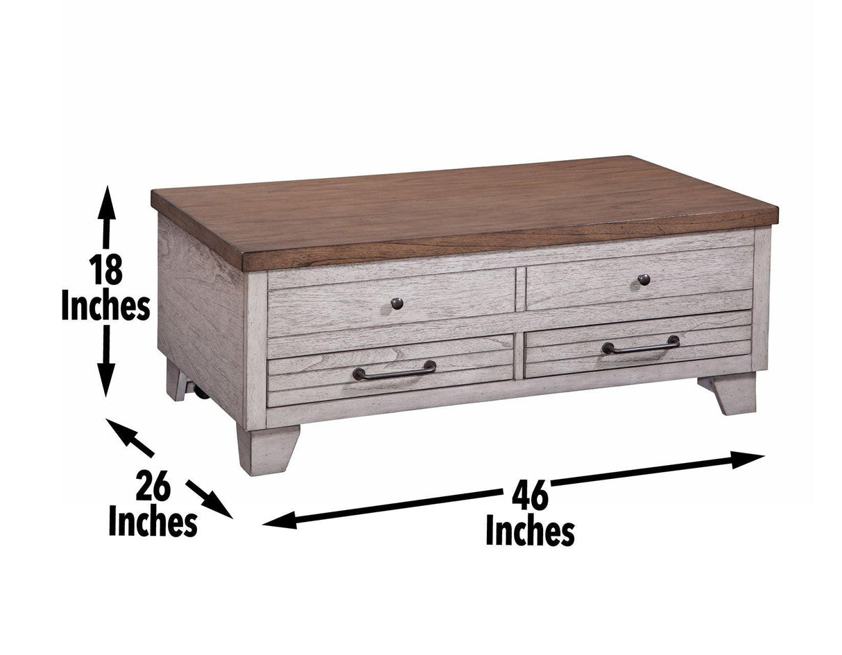 Bear Creek Brown Lift-Top Cocktail Table by Steve Silver at Eve Furniture