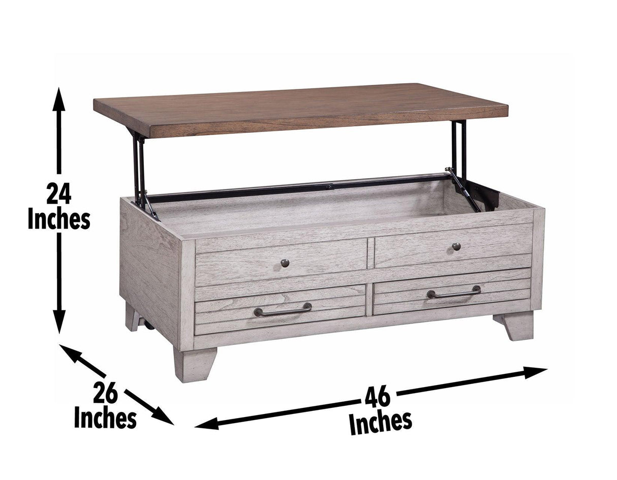 Bear Creek Brown Lift-Top Cocktail Table by Steve Silver at Eve Furniture