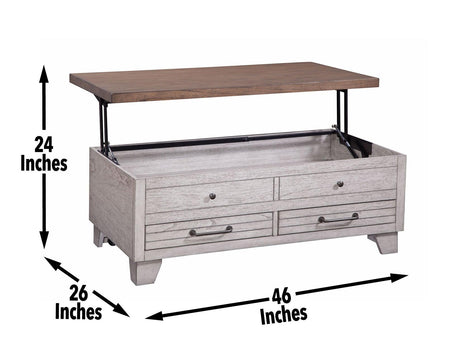 Bear Creek Brown Lift-Top Cocktail Table by Steve Silver at Eve Furniture