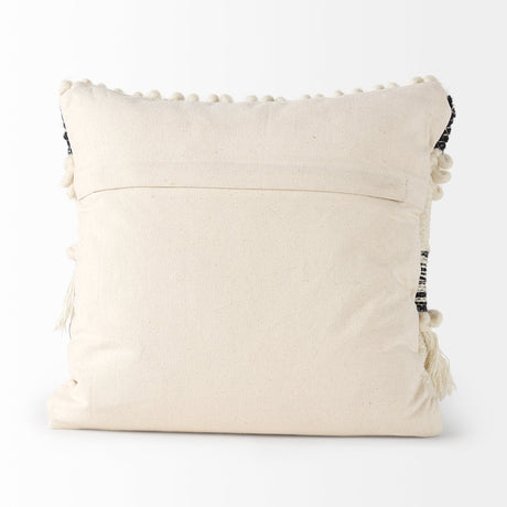 Beardell Cream And Black Details With Tassels Decorative Pillow Cover by Mercana at Eve Furniture