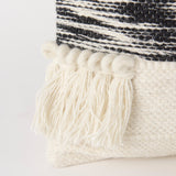 Beardell Cream And Black Details With Tassels Decorative Pillow Cover by Mercana at Eve Furniture