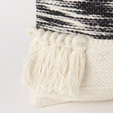 Beardell Cream And Black w/Tassels Pillow Cover w/Down Filler, Set of 2 by Mercana at Eve Furniture