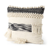 Beardell Cream And Black w/Tassels Pillow Cover w/Down Filler, Set of 2 by Mercana at Eve Furniture