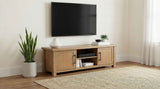 Beasley Golden Oak 2-Door 71-Inch Wood TV Stand Media Console by Coaster at Eve Furniture