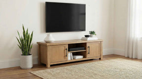 Beasley Golden Oak 2-Door 71-Inch Wood TV Stand Media Console by Coaster at Eve Furniture