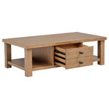 Beasley Golden Oak 2-Drawer Wood Coffee Table by Coaster at Eve Furniture