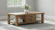 Beasley Golden Oak 2-Drawer Wood Coffee Table by Coaster at Eve Furniture