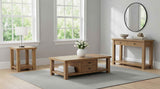 Beasley Golden Oak 2-Drawer Wood Console Table by Coaster at Eve Furniture