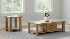 Beasley Golden Oak 2-Piece Wood Coffee Table Set by Coaster at Eve Furniture