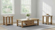 Beasley Golden Oak 3-Piece Wood Coffee Table Set by Coaster at Eve Furniture