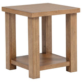 Beasley Golden Oak Square Wood End Side Table With Shelf by Coaster at Eve Furniture