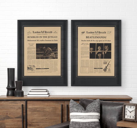 Beatlemania! by The Vintage Collection a Hand Embellished Framed Art Print Matted under Glass by Mercana at Eve Furniture