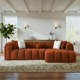 Beatrice Modern Tufted Burnt Orange Boucle Right-Facing Sectional Sofa by Ashcroft Furniture at Eve Furniture