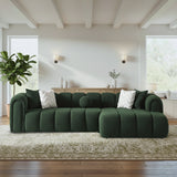 Beatrice Modern Tufted Dark Green Boucle Right-Facing Sectional Sofa by Ashcroft Furniture at Eve Furniture