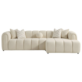 Beatrice Modern Tufted Ivory Boucle Right-Facing Sectional Sofa by Ashcroft Furniture at Eve Furniture